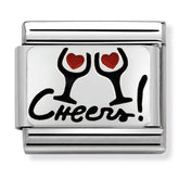 Nomination Composable Classic Link 330208/07 Cheers with Glasses in Enamel & 925 Silver